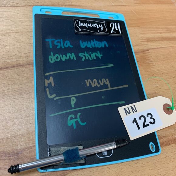 TSLA Shirt Mens L Large Navy Button Down Short Sleeve Vented Performance Fishing - Picture 11 of 12